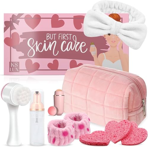 Skincare tools set, pink skin care tools for teens, facial - Product Imagery