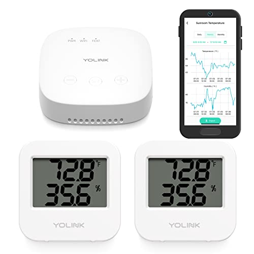 YoLink Indoor Temperature and Humidity Sensor Kit: 2-Pack + SpeakerHub