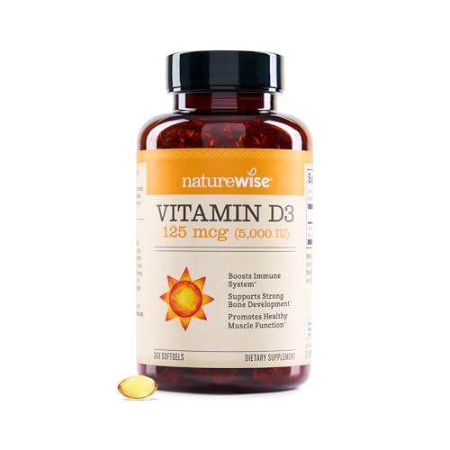 NatureWise Vitamin D3 5000IU Supplement, Immune Support, 360 - Product Imagery