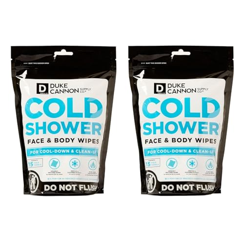 Duke Cannon Supply Co. Duke Cannon Cold Shower Cooling Field Towels, 15 Count, 2 Pack – cooling, soothing, moisturizing,