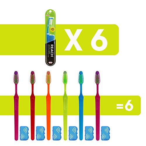 Reach Crystal Clean Firm Bristle Toothbrushes, 6 Pack - Product Imagery