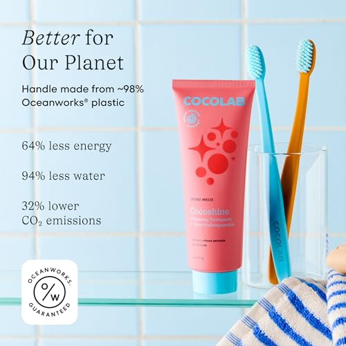 Cocobrush Ultra Soft Manual Toothbrush by COCOLAB, Cherry Blossom - Product Imagery