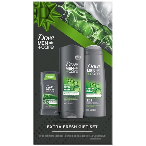 Dove Men + Care Bundle – Extra Fresh Body Wash & 72H Deodorant + Fresh + Clean 2-in-1 Shampoo and Conditioner, Citrus Sc
