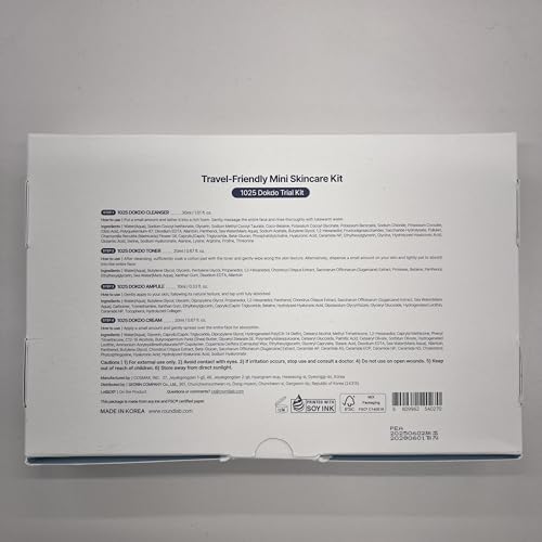 ROUND LAB 1025 Dokdo Hydrating Mini Kit 4-Step Skincare Set - Product Imagery