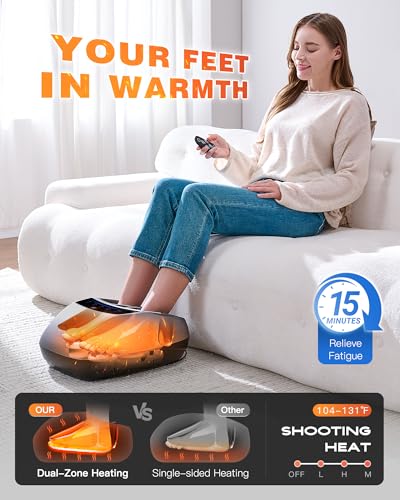 KINGJOY Foot Massager with Heat for Neuropathy, [2026 Upgraded], - Product Imagery