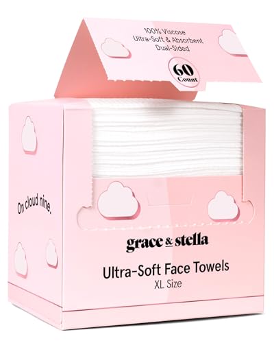 grace & stella Face Towels Disposable XL- Travel Essentials (60 - Product Imagery