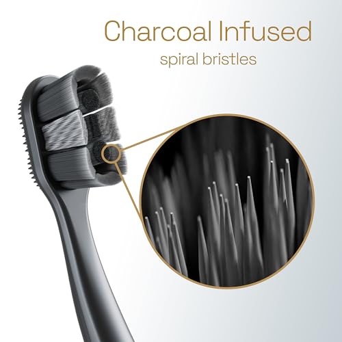 Colgate Total Whitening Charcoal Toothbrush, Soft, Black, 2 Pack - Product Imagery