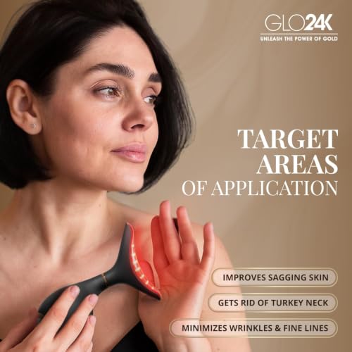 GLO24K LED Face Massager and Neck Wand - Beauty Skin Care Tool - Product Imagery