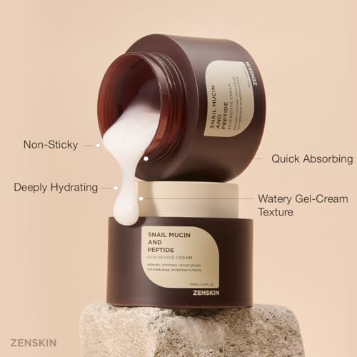 Korean Skin Care Snail Mucin Moisturizer Face Cream - 90% Snail - Product Imagery