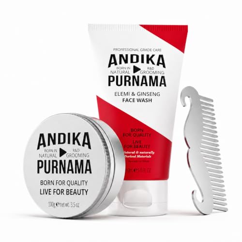 abablata Men's Grooming Kit with Face Wash & Hair Styling Paste, 2-Piece Gift Set