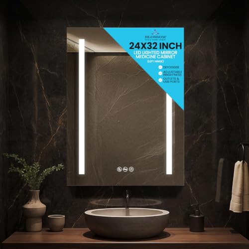 Blossom LED Medicine Cabinet Mirror for Bathroom, 24x32 Inch | - Product Imagery