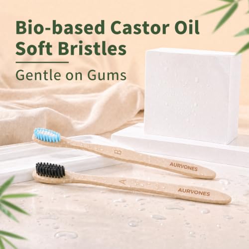 Bamboo Toothbrushes Soft Bristles, 10 Pack Natural Toothbrush - Product Imagery