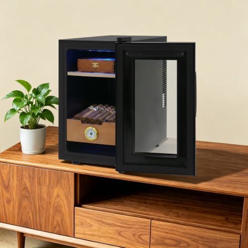 23L Cigar Humidor Cabinet, 150 Count Electric Thermostatic Cigar - Product Imagery