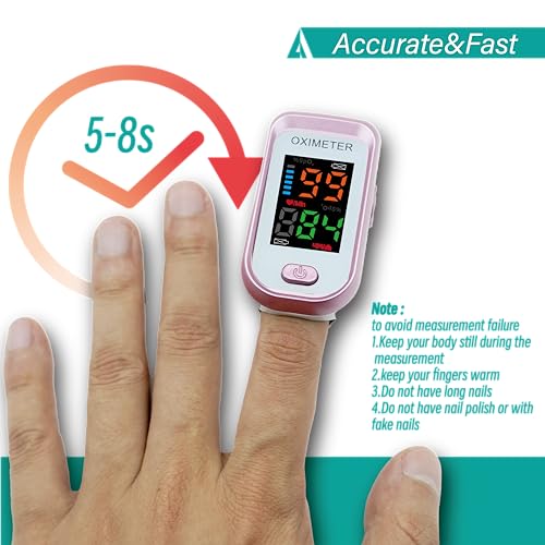 Pulse Oximeter Fingertip, Pulse Oximeter and Oxygen Monitor with - Product Imagery