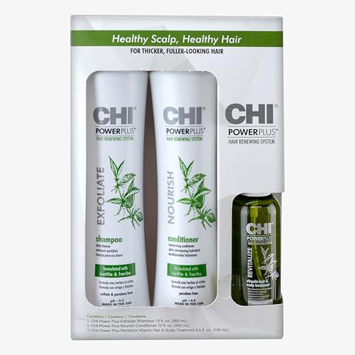 CHI PowerPlus Renewing Haircare Starter Kit, Healthy Hair Renewal System – Paraben Free, Unscented, Starter Kit
