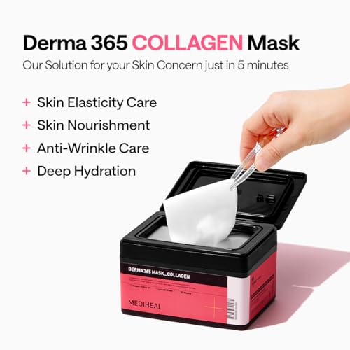 MEDIHEAL Collagen Derma 365 Daily Face Mask (30 EA) for Firming - Product Imagery
