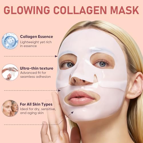 Bio-Collagen Facial Mask 8 EA, Hydrating & Soothing Hydrogel - Product Imagery