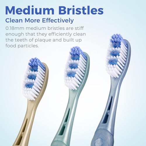 Medium Toothbrushes for Adults, Whitening Toothbrush with Spiral - Product Imagery