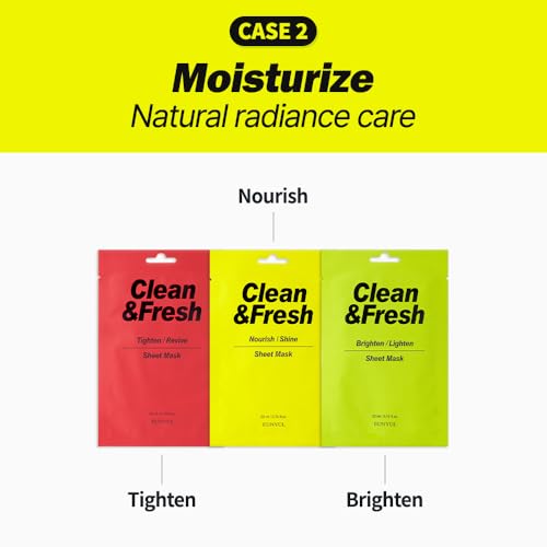EUNYUL Clean & Fresh Sheet Mask Set, Pack of 10, 0.74 fl oz - Product Imagery