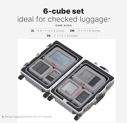 LeanTravel Bundle Compression Packing Cubes 6 Set + Pill Case - Product Imagery