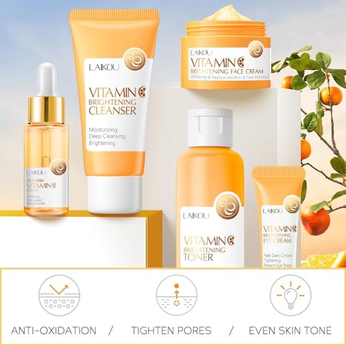 Vitamin C Skincare Set, Moisturizing Face Skin Care Kit with - Product Imagery