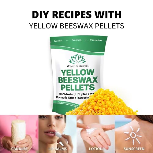 Yellow Beeswax Pellets 2lb (1lb in Each Bag), Pure, Natural, - Product Imagery