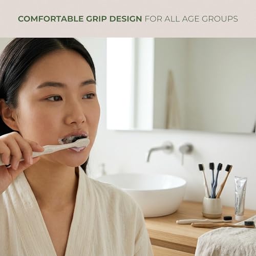 Pursonic Wide Head Toothbrush Set with Cedarwood Wooden Handle & - Product Imagery