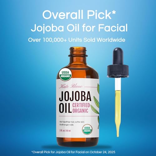 Kate Blanc Cosmetics Organic Jojoba Oil for Hair, Skin, Face, - Product Imagery