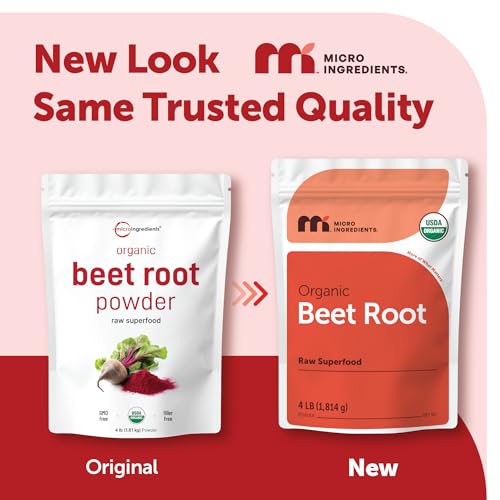 Micro Ingredients Organic Beet Root Powder, 4lb (64 oz) - Product Imagery