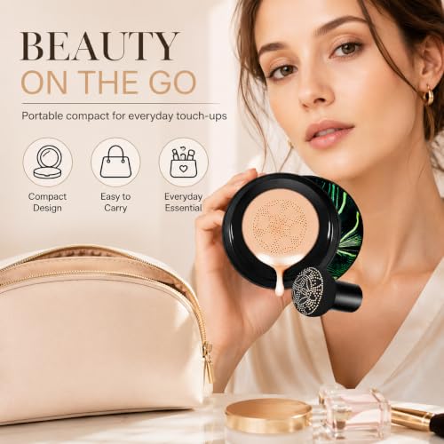 Moisture Cushion CC Cream with Mushroom Puff, Natural Color - Product Imagery