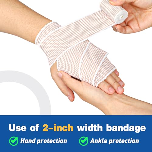 AZEN Premium 8 Pack Elastic Bandage Wrap (2x2", 2x3", 2x4", - Product Imagery