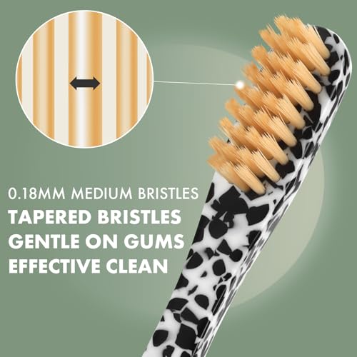 Isshah Plant-Based Cellulose Acetate Toothbrushes - 8 Pack - - Product Imagery