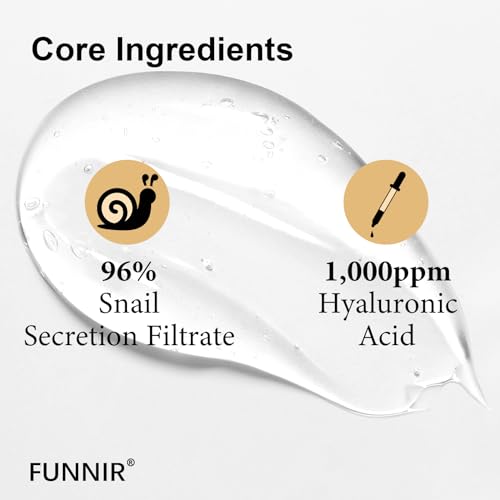 FUNNIR Snail Mucin 96% Essence 100ml, Hydrating Serum for Face - Product Imagery