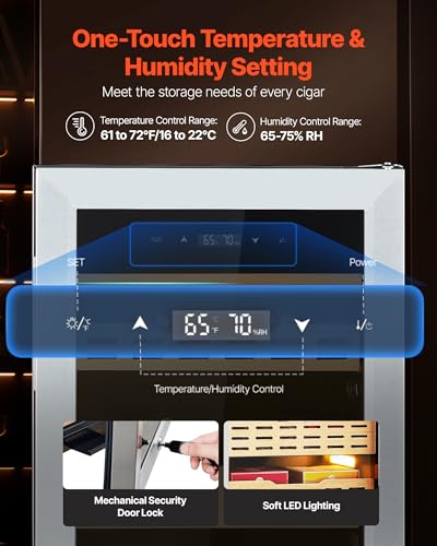 VEVOR Electric Humidor, 75L, 450 Counts Electric Cigar Humidor - Product Imagery