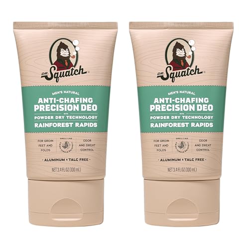 Dr. Squatch Whole Body Men’s Deodorant, Aluminum Free (3.4 fl oz, 2-Pack) – Natural, Rainforest Rapids