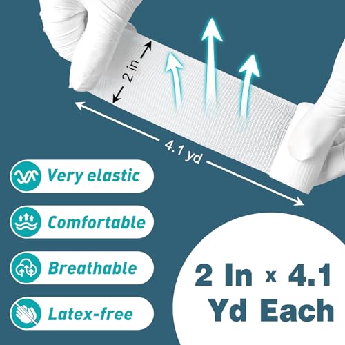 AZEN 40 Pack Gauze Rolls Bandages, 2 in x 4.1 Yards, Premium - Product Imagery