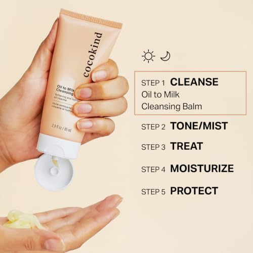 Cocokind Oil to Milk Cleansing Balm Face Wash, 2.9 Fl Oz - Product Imagery