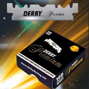 100 "Derby Premium" Single Edge Razor Blades for straight razor - Product Imagery