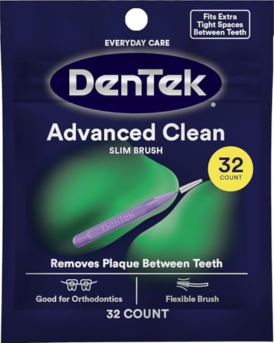 DenTek Interdental Brushes, Advanced Clean Slim Brush, 32 Count - Product Imagery