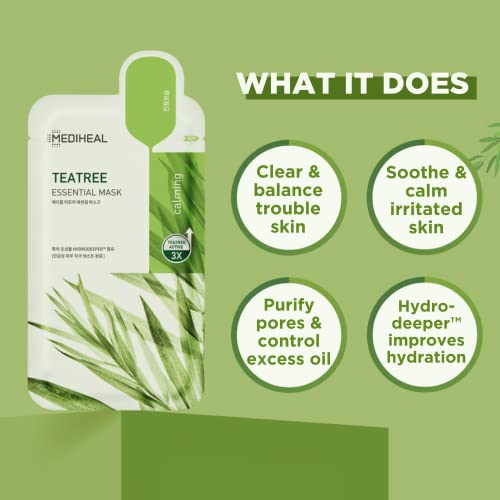 Mediheal Official Collagen & Tea Tree Sheet Mask 20 Sheets Set - - Product Imagery