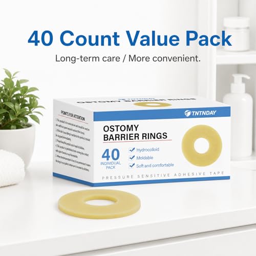 40PCS Ostomy Barrier Rings, 4mm Thick Hydrocolloid Moldable Ring - Product Imagery