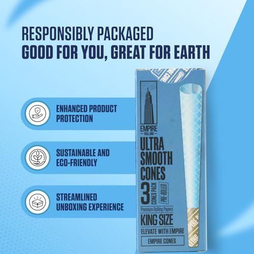 Premium Ultra Smooth Pre-Rolled Cones Blue King Size Box – - Product Imagery
