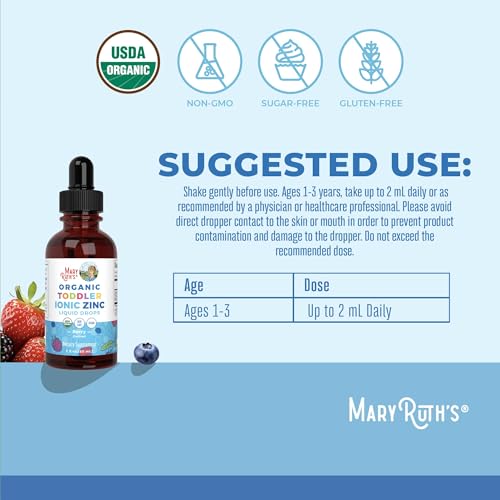 MaryRuth's Organic Toddler Zinc Liquid Drops, Berry Flavor, - Product Imagery