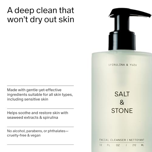 Salt & Stone Facial Cleanser, Gentle Face Wash for Women & Men - Product Imagery