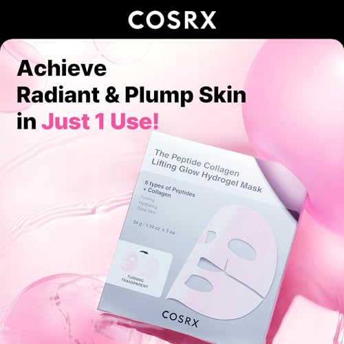 COSRX Pink Peptides Collagen Lifting Glow Hydrogel Face Masks 3 - Product Imagery