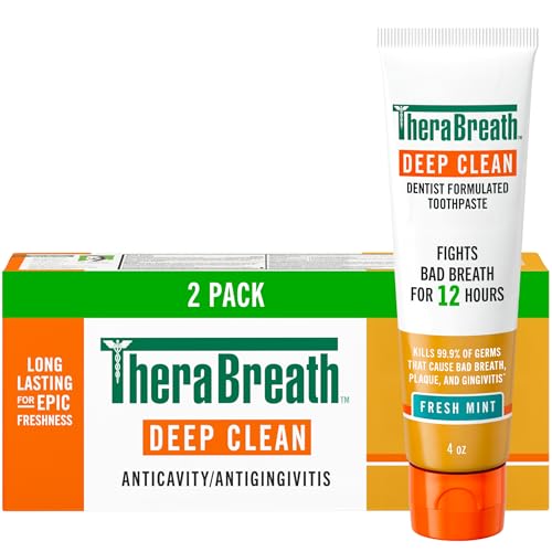 TheraBreath Deep Clean Toothpaste, Fresh Mint, 4 oz, 2-Pack - Product Imagery