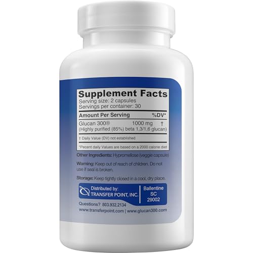 Transfer Point Beta 1,3D Glucan 500 mg, 60 Capsules - Product Imagery