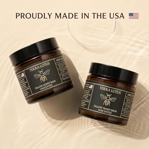 Terra Lotus - Organic Grass-Fed Beef Tallow Balm with Raw Honey - Product Imagery