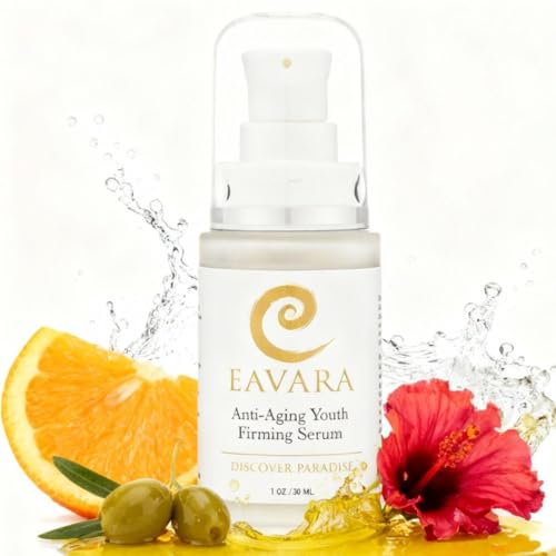 Eavara Organic Firming Face Serum for Fine Lines, Wrinkles & Hydration, 1oz – Natural, Organic, Citrus Hibiscus Bloom