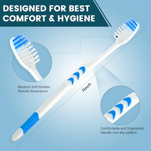 50 PCS Premium Individually Wrapped Bulk Toothbrush, Disposable - Product Imagery